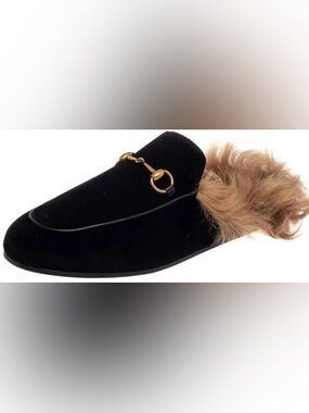 Gucci Princetown Velvet loafers with fur
